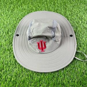 Men's adidas Grey Indiana Hoosiers IU Football Sideline Snap Safari Hat Sz XS/S